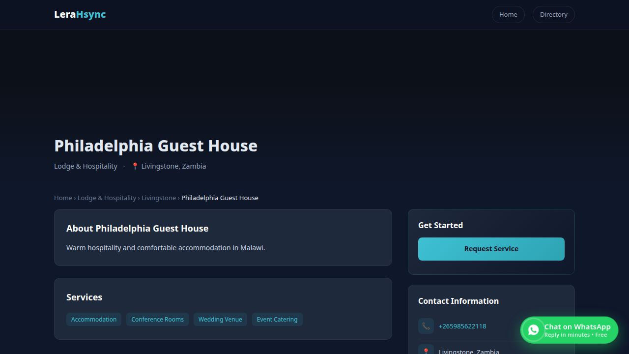Philadelphia Guest House public profile on LeraHsync